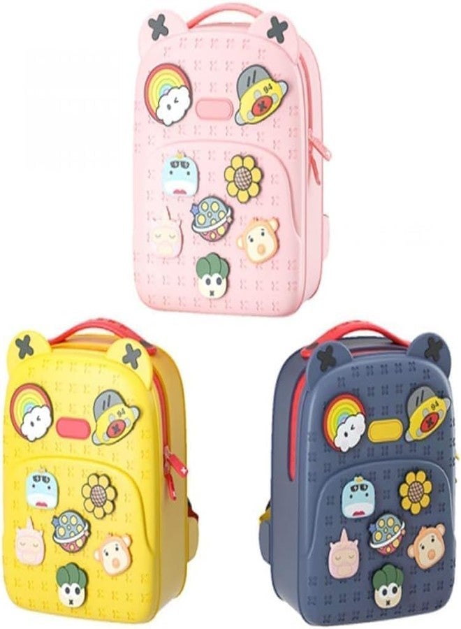 not available Eva School Bags for Fun Loving Kids School Bag, Eco-Friendly School Bags for Boys and Girls with a Tic Tac Moveable Trinkets Backpack (Yellow) - Image 5